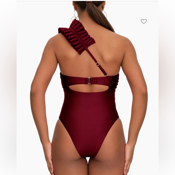 SOLD/ DO NOT BUY Andrea Iyamah Nisi Pleated One Strap Swimsuit - Picture 2 of 5